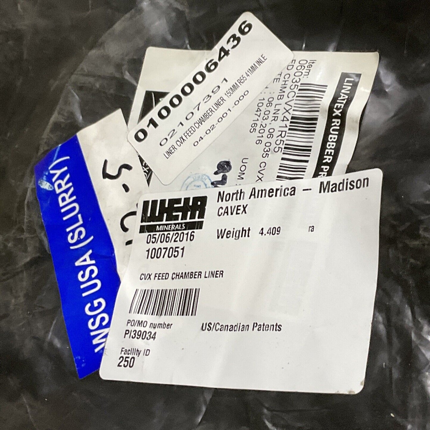 WEIR 1007051 06035CVX41R55 CVS PUMP FEED CHAMBER LINER 373