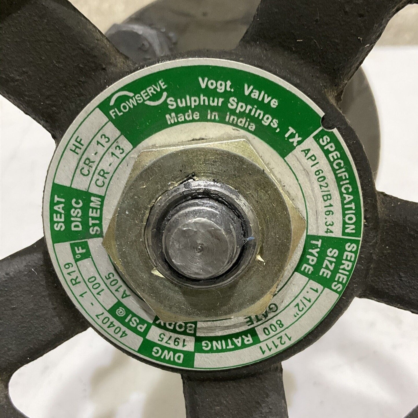 FLOWSERVE VOGHT 12111 40407-1 R19 GATE VALVE 1-1/2” 800 LB 1975 PSI A105 373