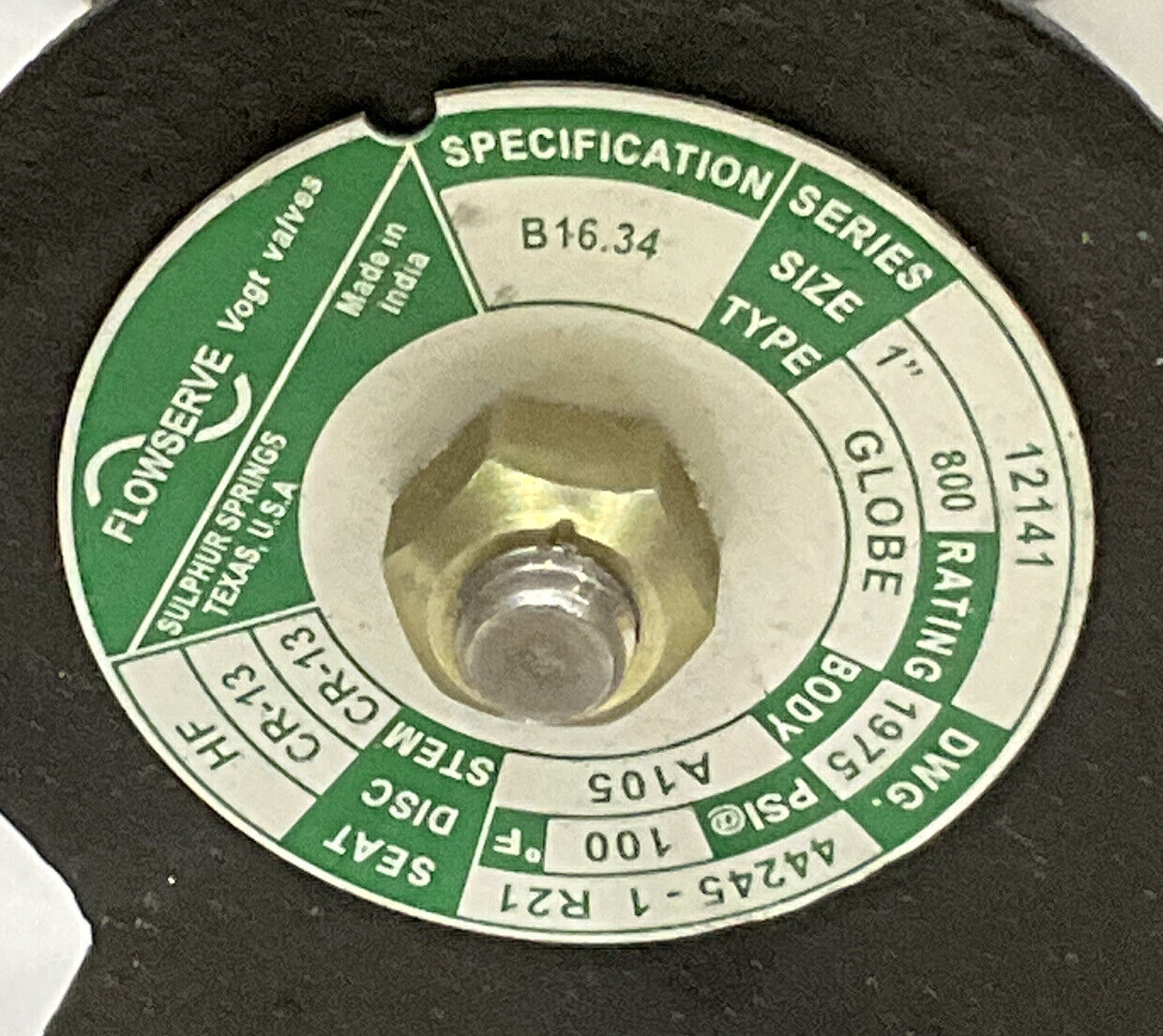 FLOWSERVE 12141 44245-1 R21 VALVE 373