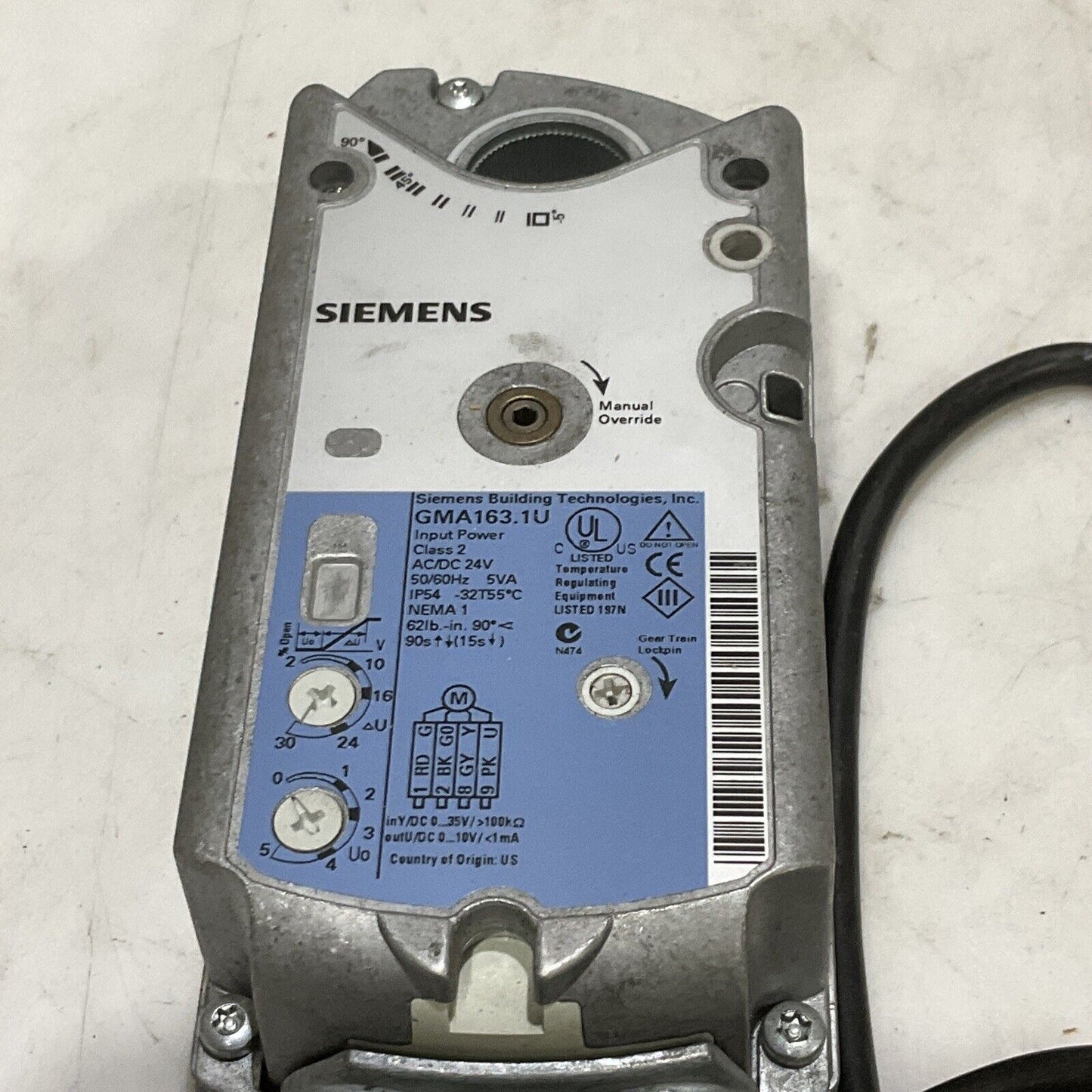 SIEMENS GMA163.1U OPEN AIR ACTUATOR 24V 50/60HZ 373