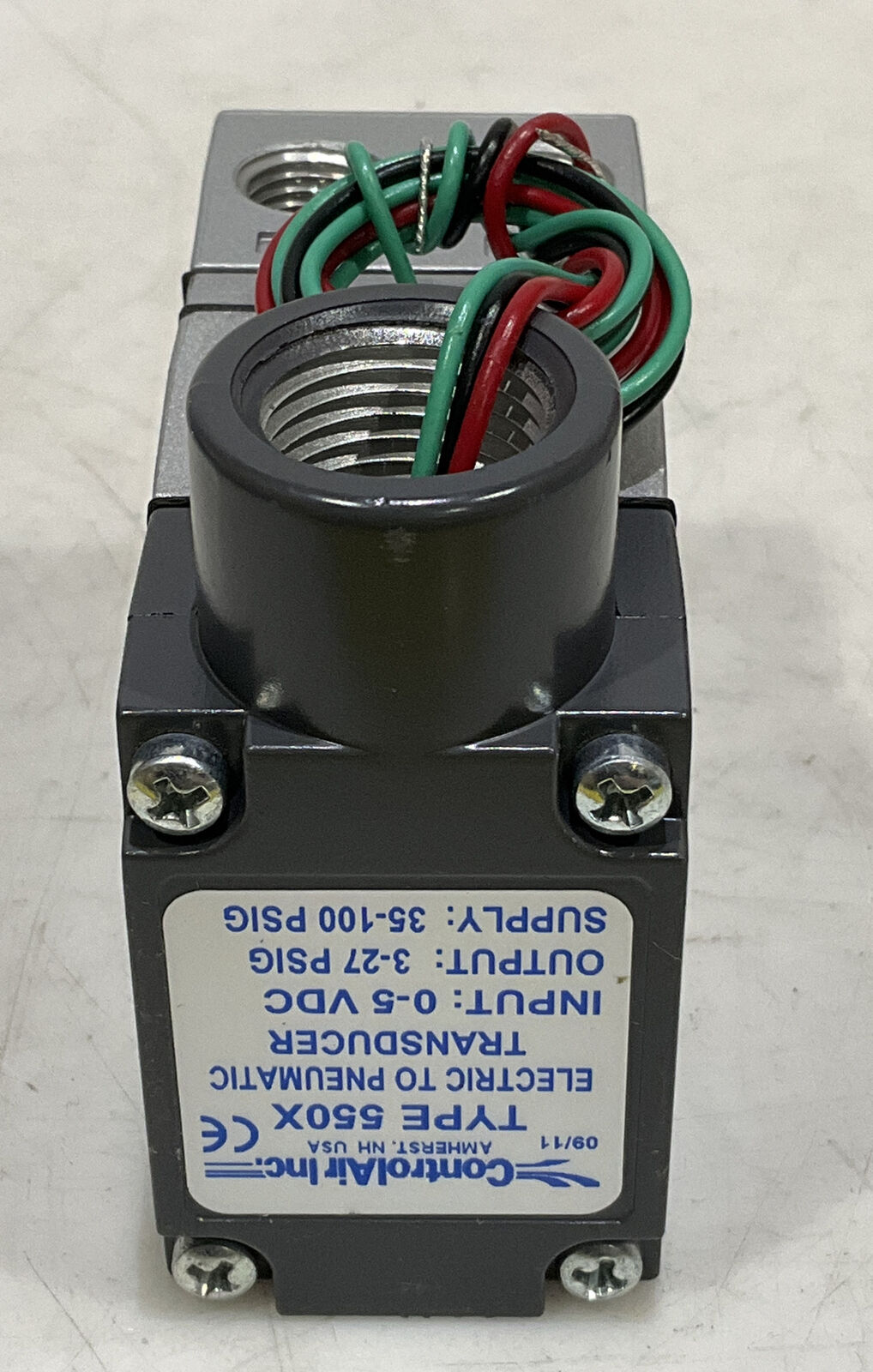 CONTROLAIR 550-CDA 0-5V 3-27PSI ELECTRONIC PRESSURE REGULATOR 373
