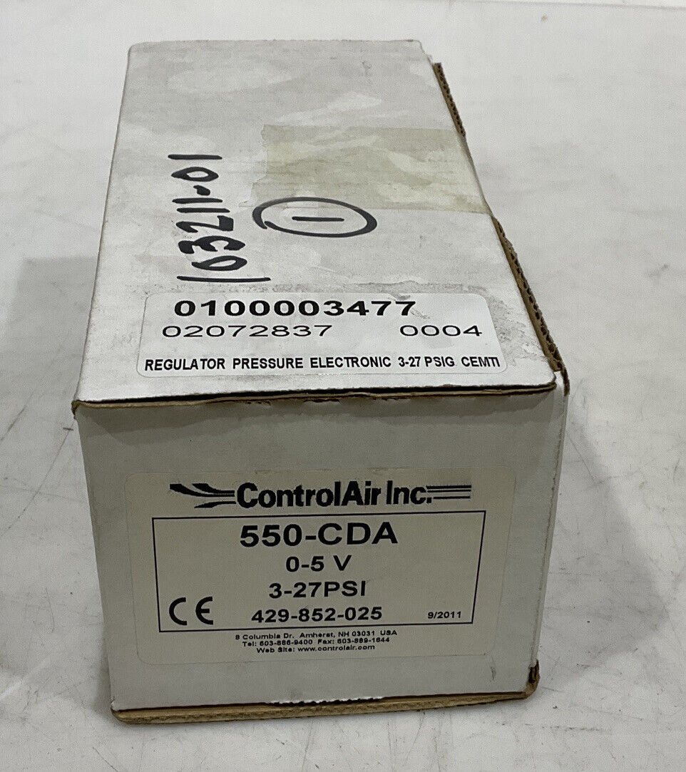 CONTROLAIR 550-CDA 0-5V 3-27PSI ELECTRONIC PRESSURE REGULATOR 373