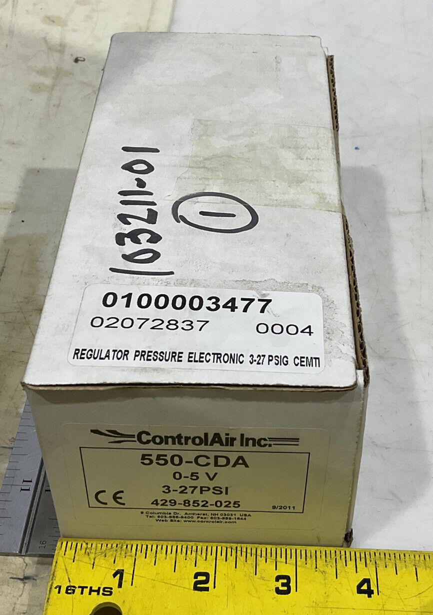 CONTROLAIR 550-CDA 0-5V 3-27PSI ELECTRONIC PRESSURE REGULATOR 373