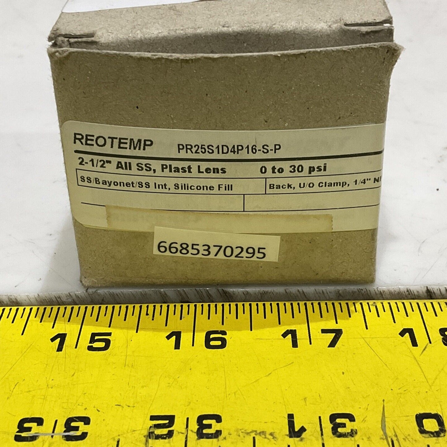 REOTEMP PR25S1D4P16-S-P FILLED PRESSURE GAUGE 2-1/2” 0-30 PSI LOT OF 3 373