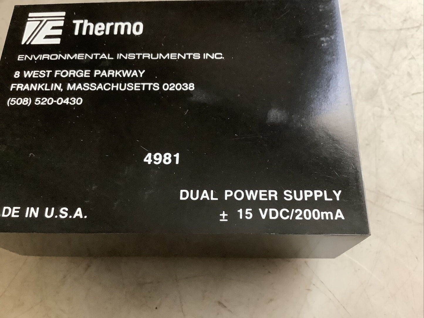 THERMO ENVIRONMENTAL 4981 DUAL POWER SUPPLY 15VDC 373