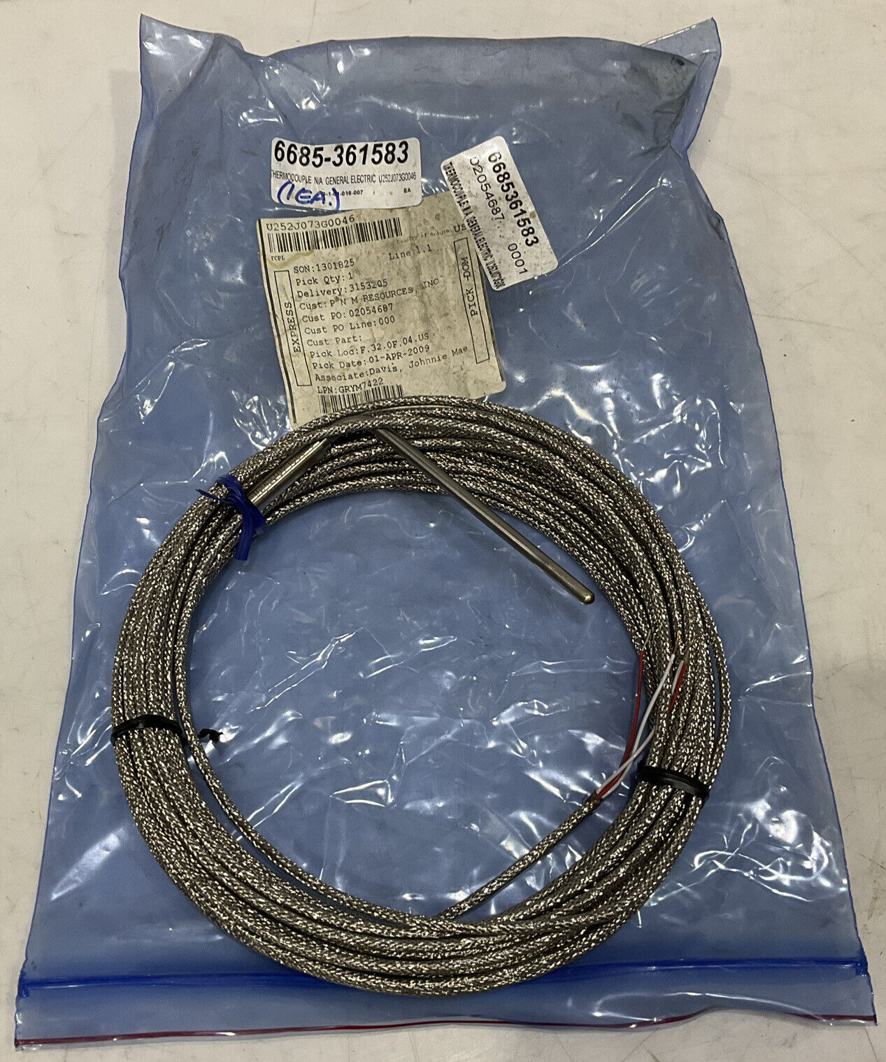 GENERAL ELECTRIC U252J073G0046 THERMOCOUPLE 373