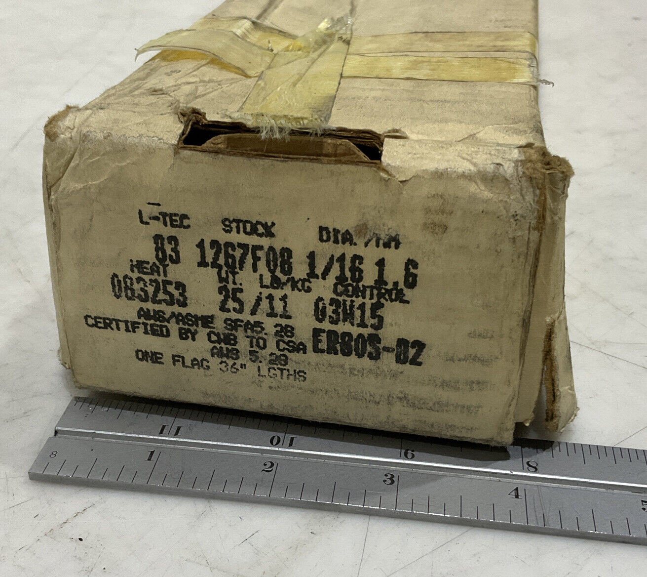 L-TEC WELDING ROD 1267F08 1/16” 083253 25LB 373