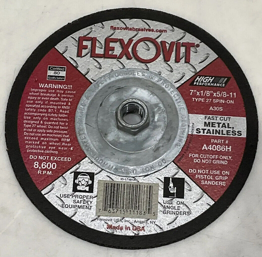 FLEXOVIT A4086H DEPRESSED CENTER CUTOFF WHEEL LOT OF 10 373