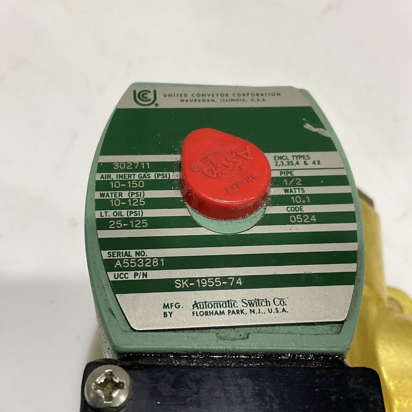 ASCO SK-1955-74 A553281 SOLENOID VALVE 1/2” 120/60 110/50 4-WAY 373