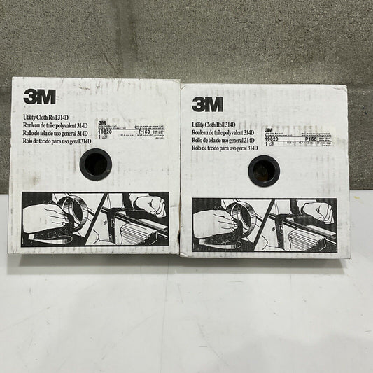 3M P150 19820 ABRASIVE UTILITY CLOTH ROLL 314D 150 GRIT 2”X 50 YARD LOT OF 2 373