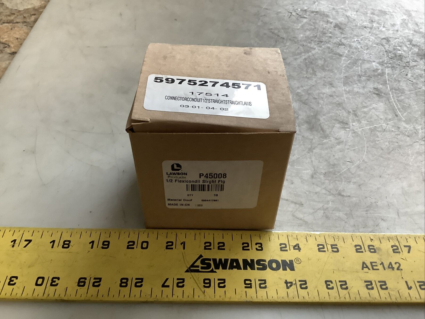LAWSON P45008 FLEXICOND II STRAIGHT CONNECTOR 1/2IN 373 - QTY 10