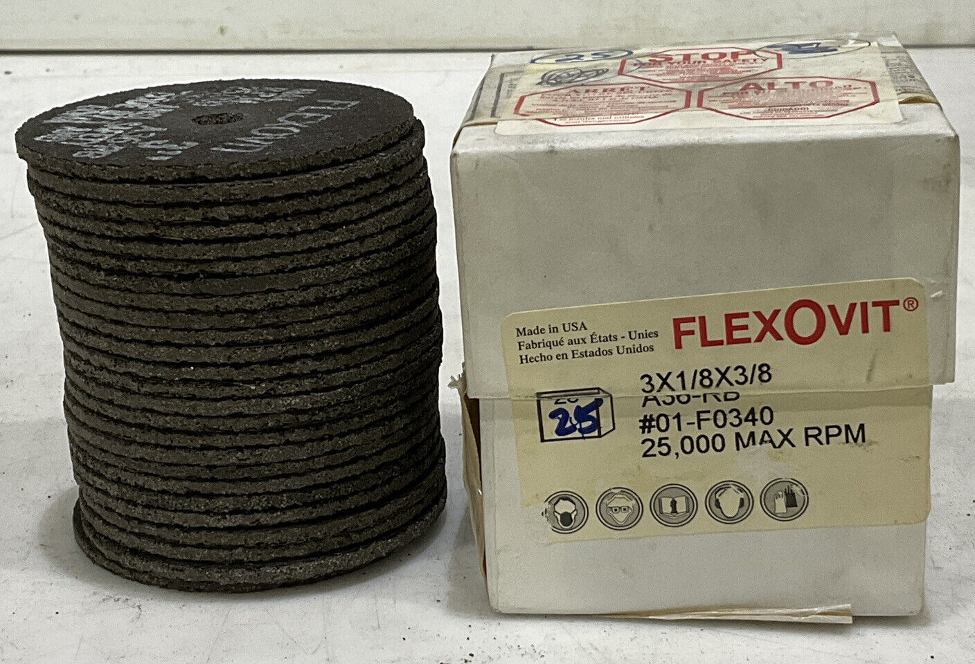 FLEXOVIT A36-RB 01-F0340 GRINDING WHEEL LOT OF 25 373