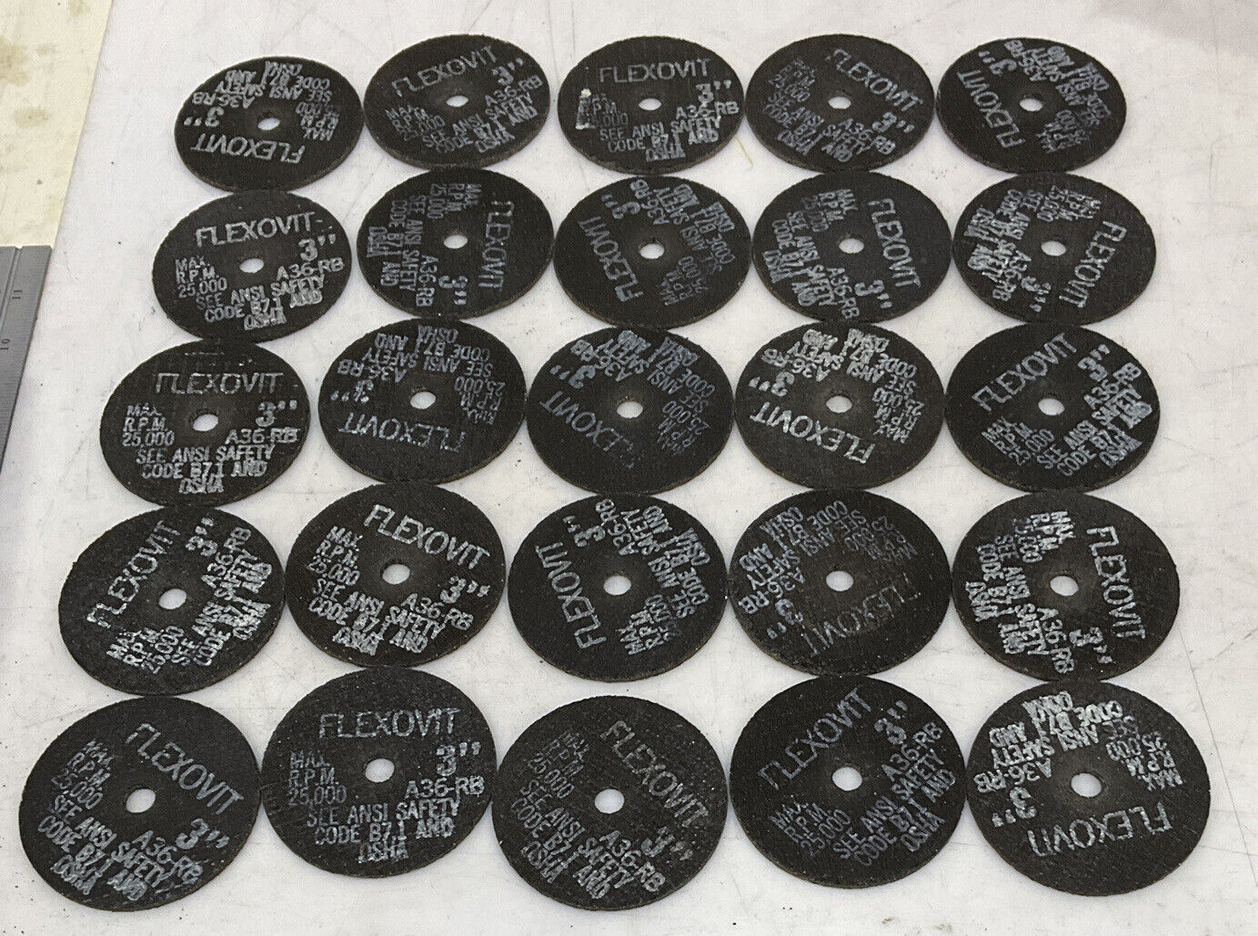 FLEXOVIT A36-RB 01-F0340 GRINDING WHEEL LOT OF 25 373