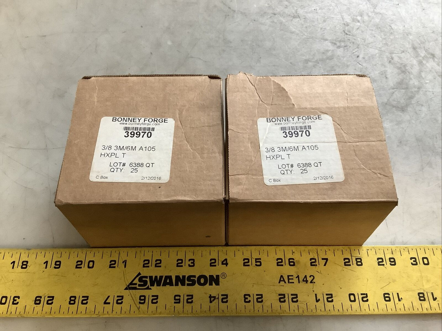BONNEY FORGE 39970 HEX HEAD PLUG 3/8IN 3M/6M A105 373 - QTY 49