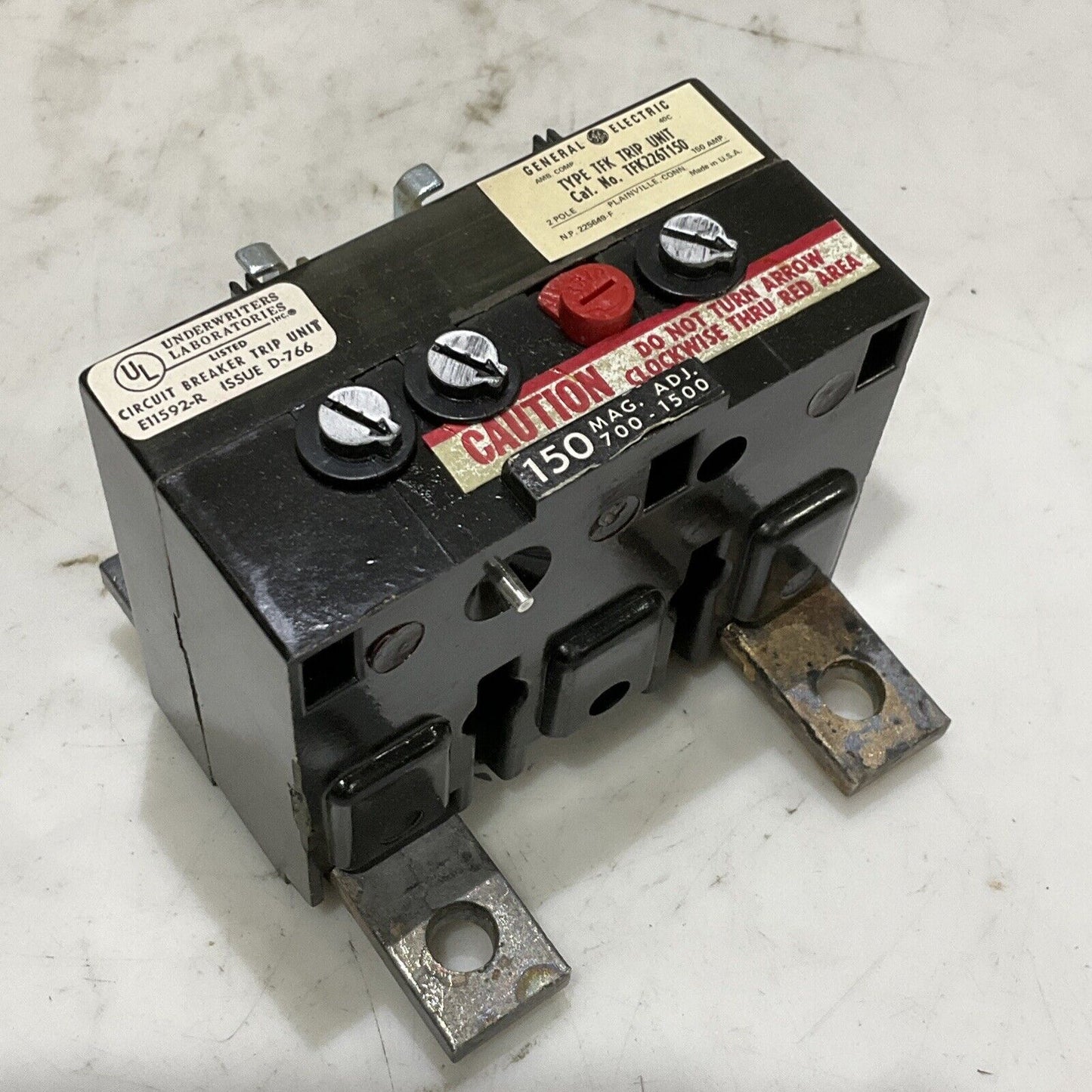 GENERAL ELECTRIC TFK226T150 TRIP UNIT TYPE TFK 2 POLE 600 AC 250 DC 373
