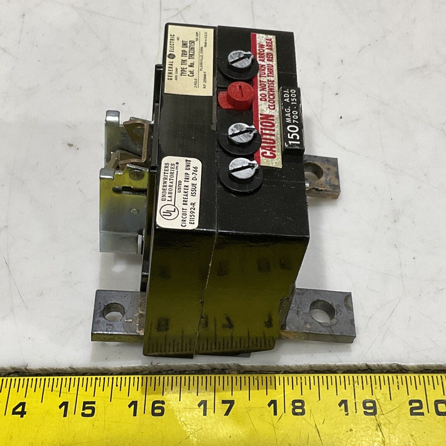GENERAL ELECTRIC TFK226T150 TRIP UNIT TYPE TFK 2 POLE 600 AC 250 DC 373
