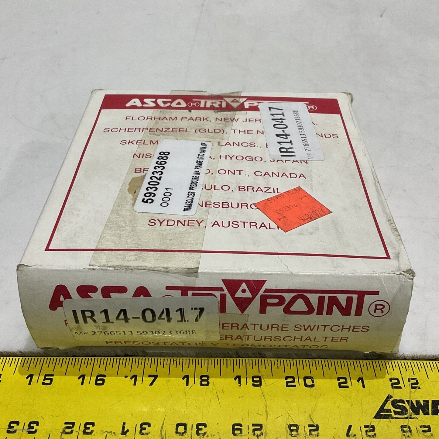 ASCO TB20A32 A164301 PRESSURE TRANSDUCER 15-140 IN WC 35-350 MBAR 373