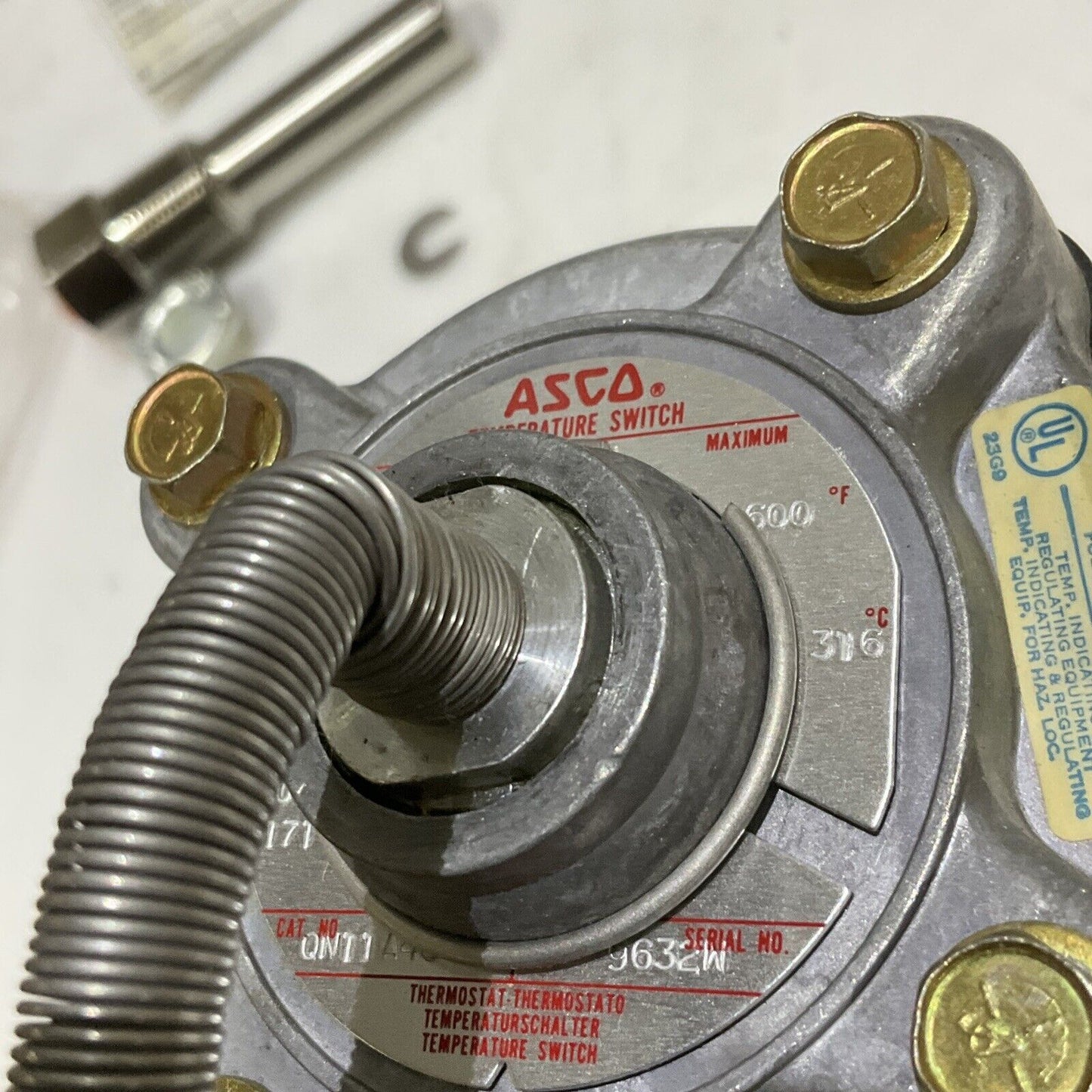 ASCO SB12D QP08 INTERLOGIC TEMPERATURE SWITCH 6’ 225-340 F 373