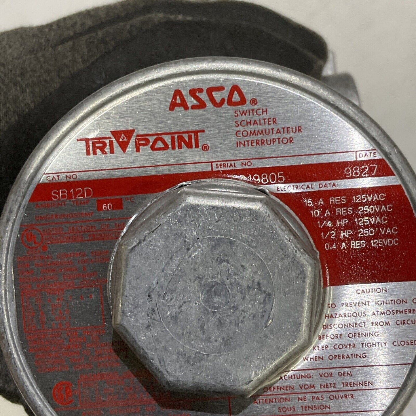 ASCO SB12D QP08 INTERLOGIC TEMPERATURE SWITCH 6’ 225-340 F 373