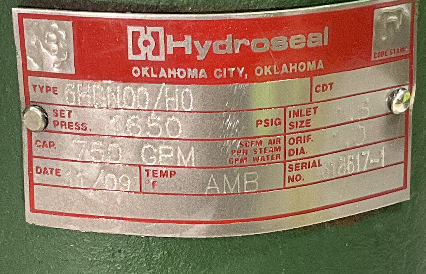HYDROSEAL 6HDN00/H0 1650 750 GPM 373