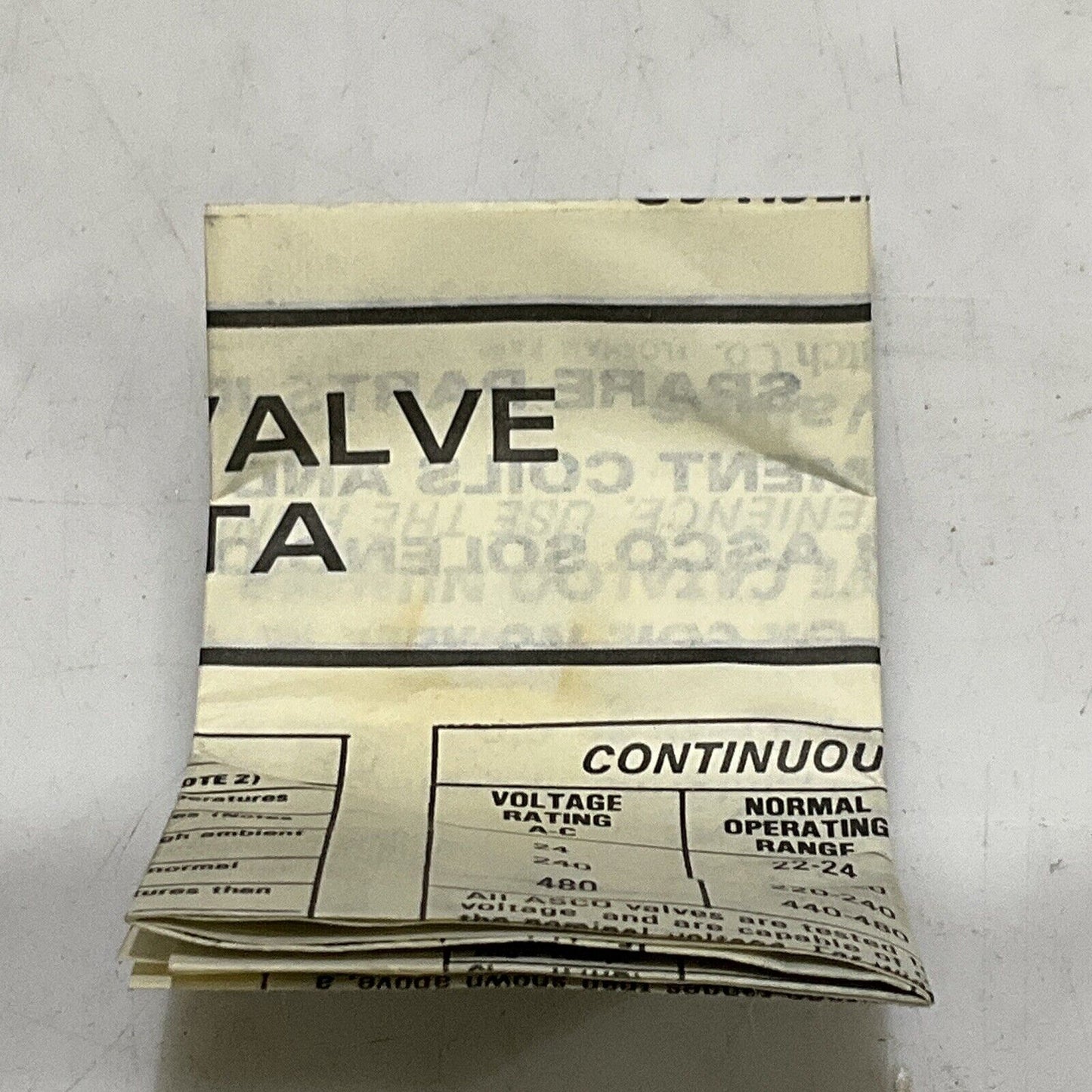 ASCO 64-982-4-D SOLENOID VALVE COIL VOLTS 120/60 110/50 FT-LB LOT OF 2 373