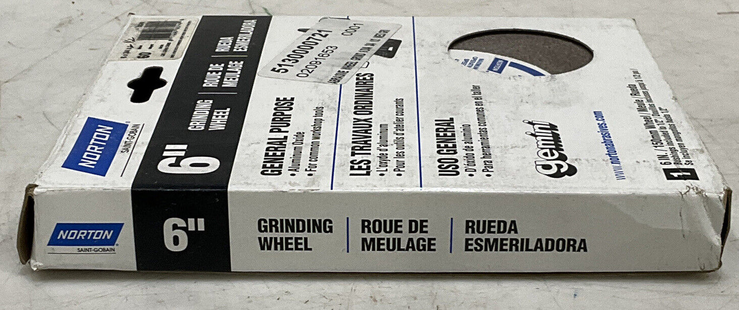 NORTON SAINT-GOBAIN 6” GRINDING WHEEL 60 GRIT 373