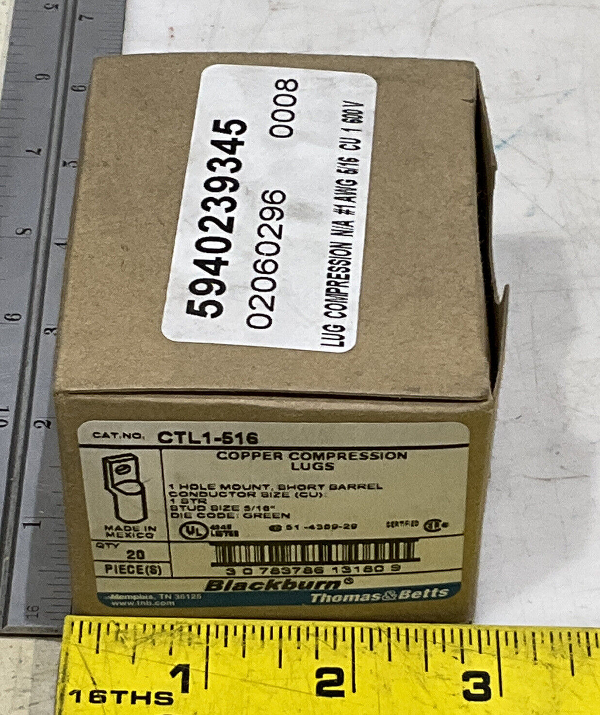 THOMAS AND BETTS CTL1-516 COPPER COMPRESSION LUGS LOT OF 20 373