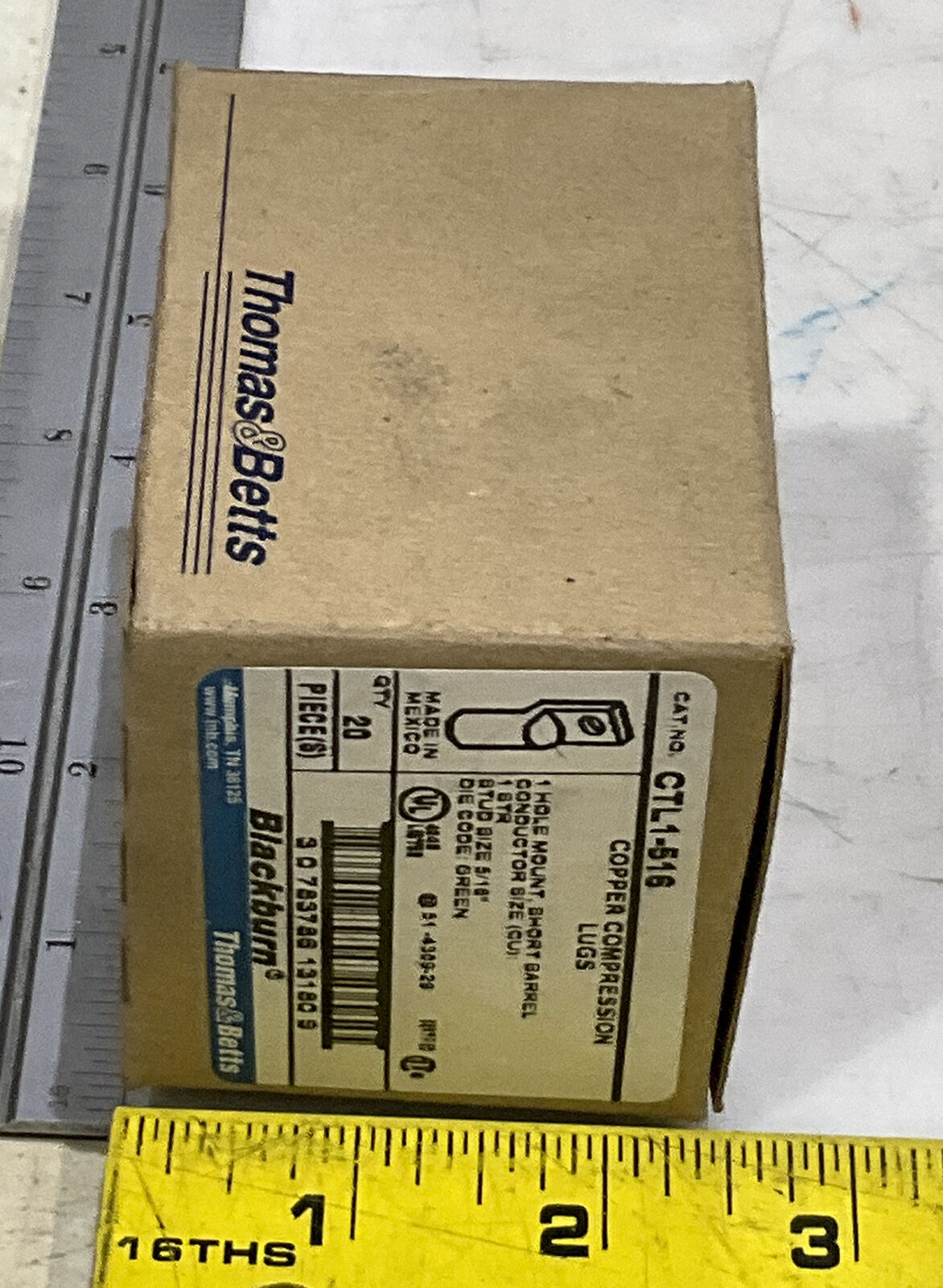 THOMAS AND BETTS CTL1-516 COPPER COMPRESSION LUGS LOT OF 20 373