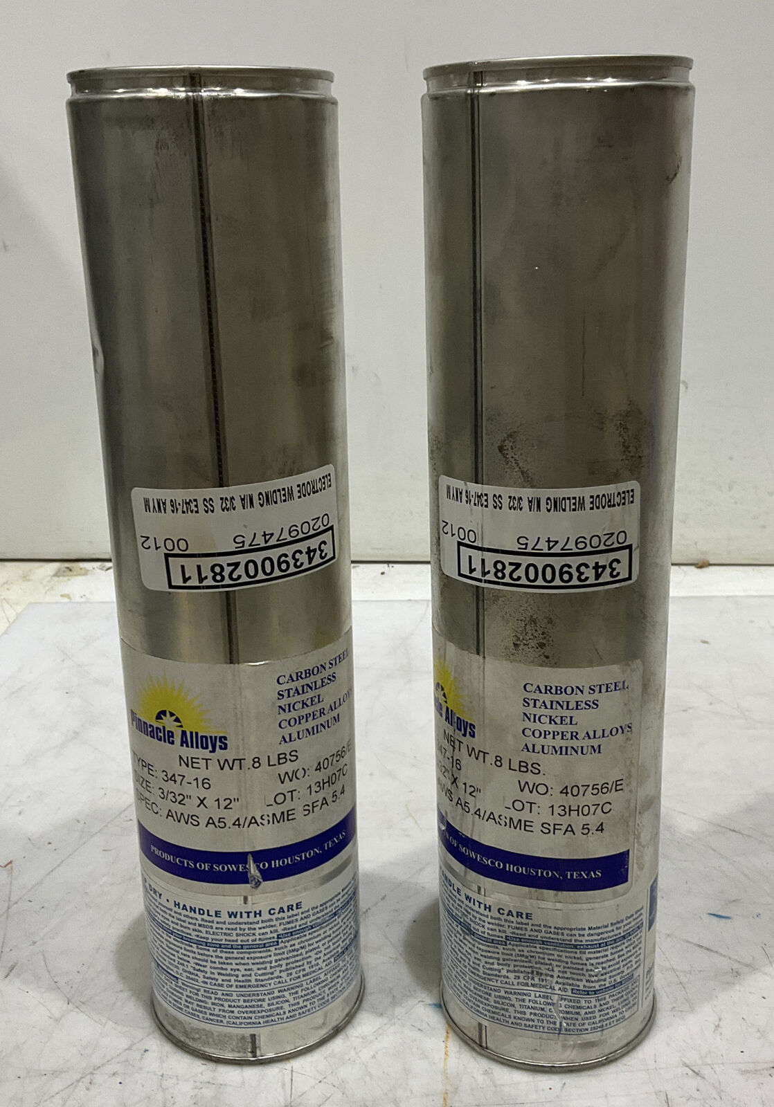 PINNACLE ALLOYS 347-16 8 LB WELDING ELECTRODE LOT OF 2 373