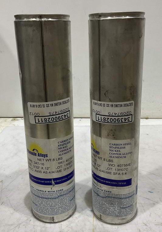 PINNACLE ALLOYS 347-16 8 LB WELDING ELECTRODE LOT OF 2 373