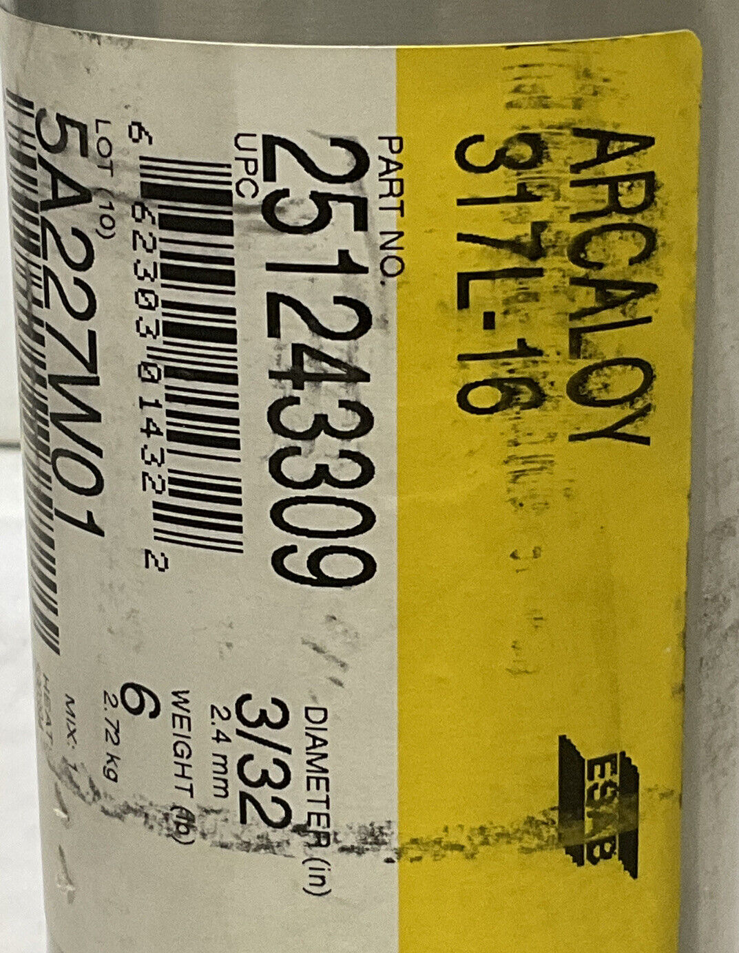 ESAB ARCALOY 317L-16 251243309 3/32 WELDING ELECTRODE 6LB LOT OF 2 373