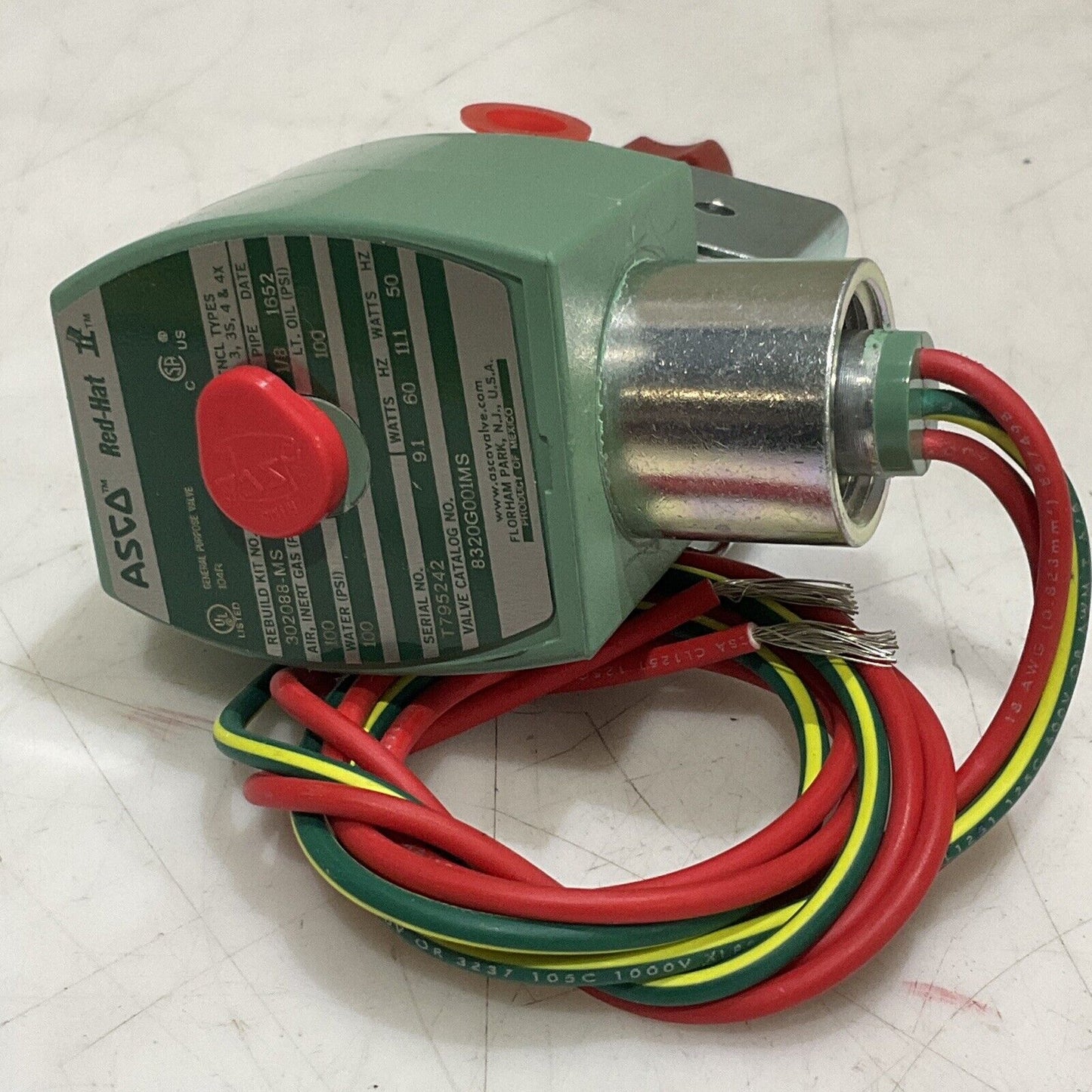 ASCO 8320G001MS T795242 SOLENOID VALVE 3-WAY 100 PSI 120/60 50/60HZ 373