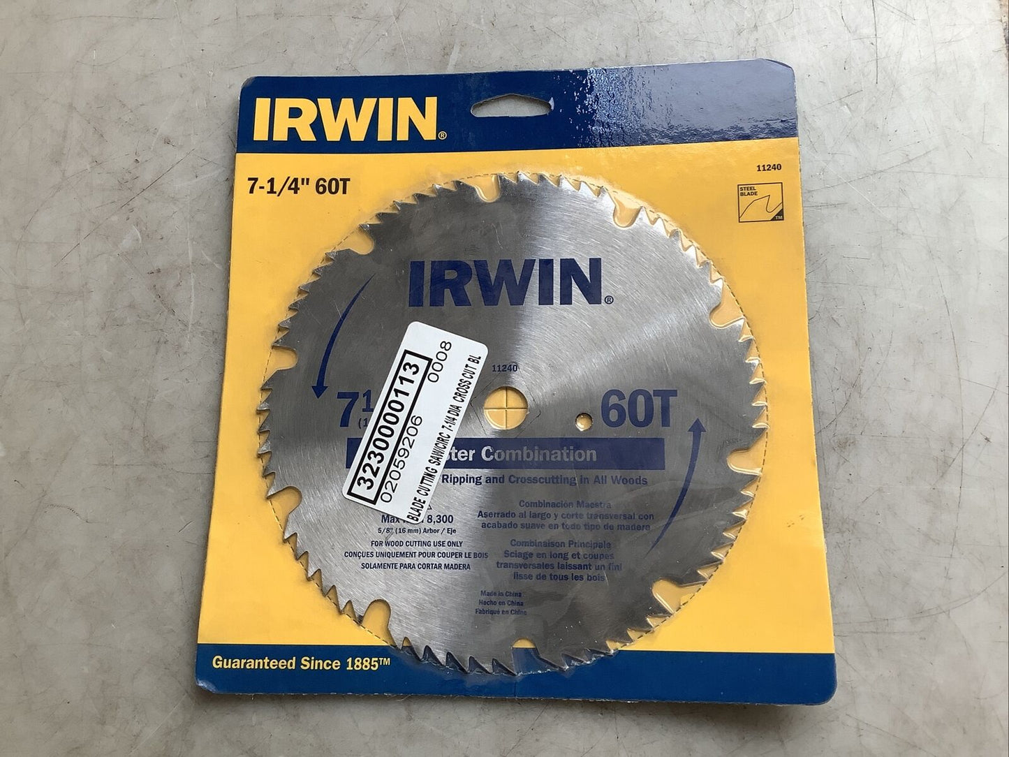 IRWIN 11240 STEEL CIRCULAR SAW BLADE 7-1/4IN 60T 373 - QTY 5