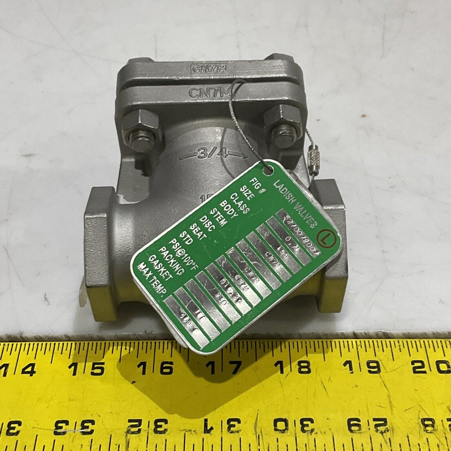 LANDISH VALVES 5270072007 SWING CHECK VALVE SWING 3/4” 150 LB 373