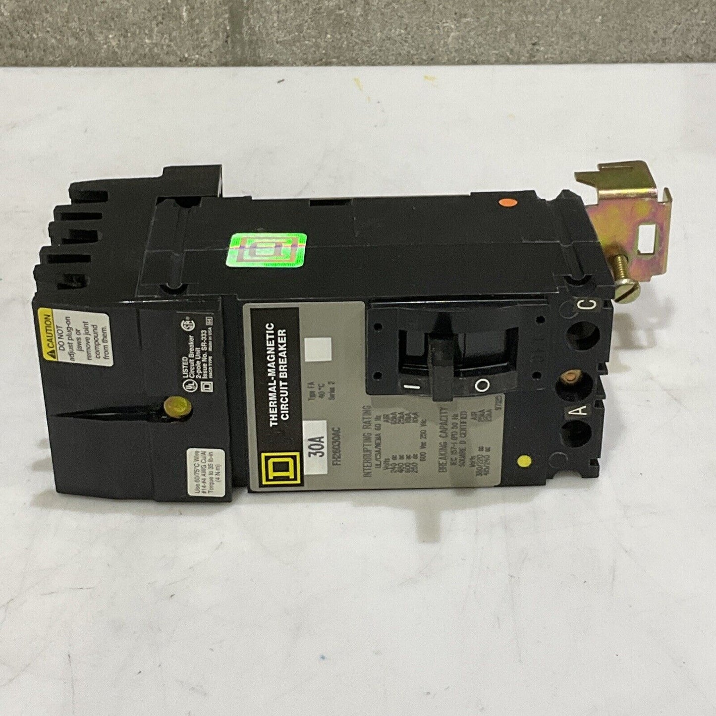 SQUARE D FH26030AC THERMAL-MAGNETIC CIRCUIT BREAKER 600V 50/60HZ 250VDC 373