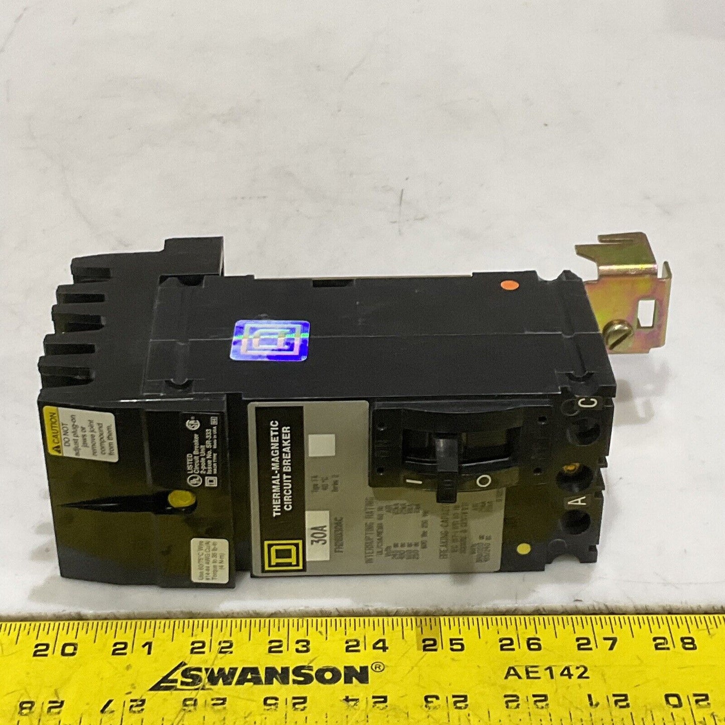 SQUARE D FH26030AC THERMAL-MAGNETIC CIRCUIT BREAKER 600V 50/60HZ 250VDC 373