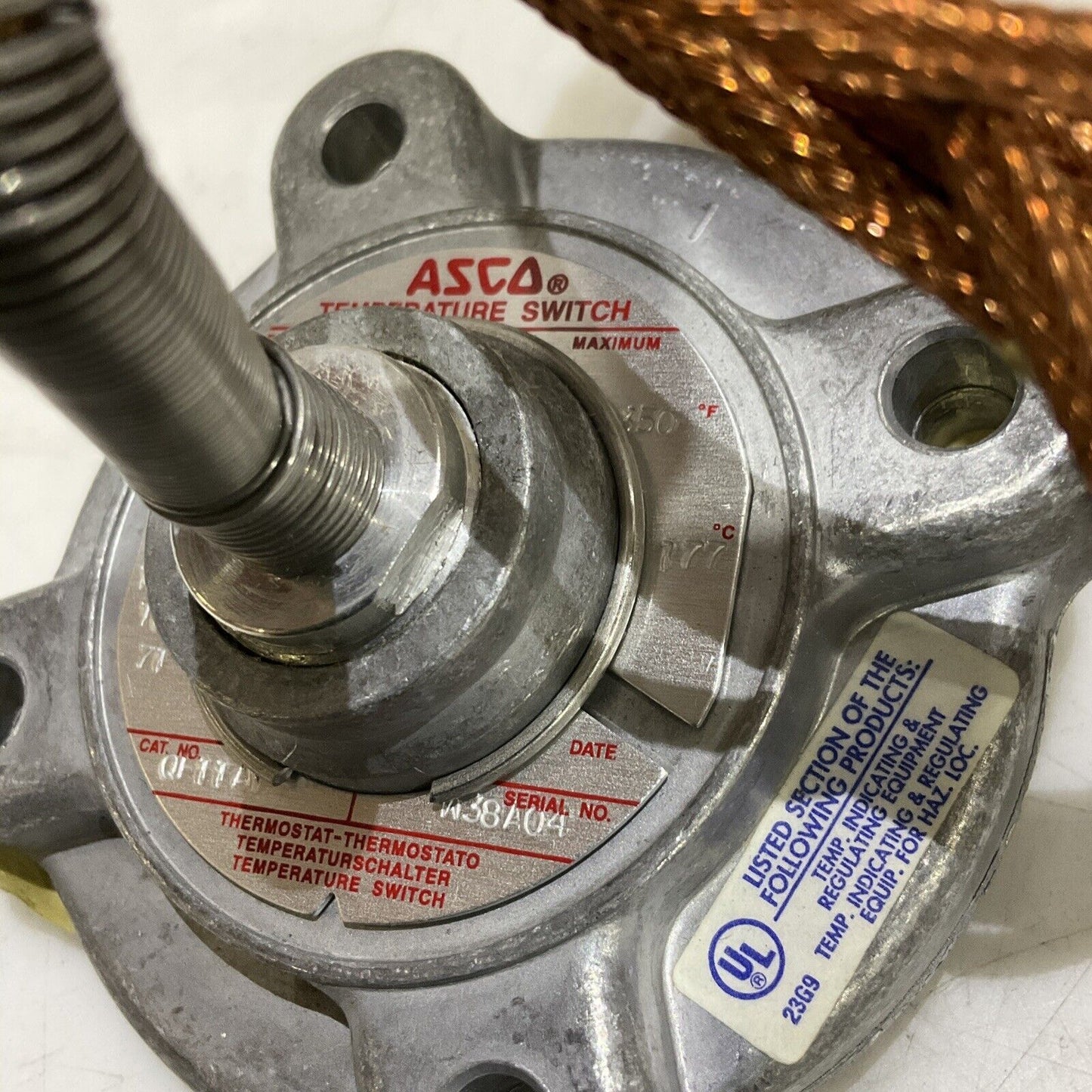ASCO A0438W QF11A1 TEMPERATURE TRANSDUCER 10 TO 71 C 50 TO 160F 373