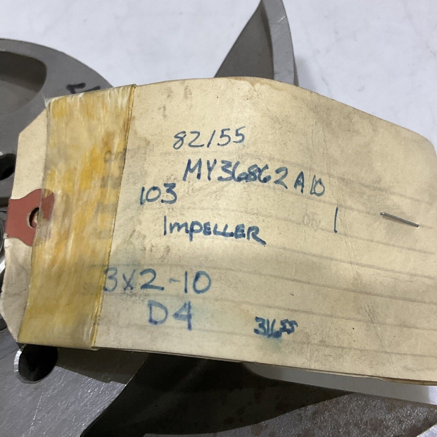 THE DURIRON COMPANY CY36862A PUMP IMPELLER 7-1/4" 316 SS 5-VANE 373