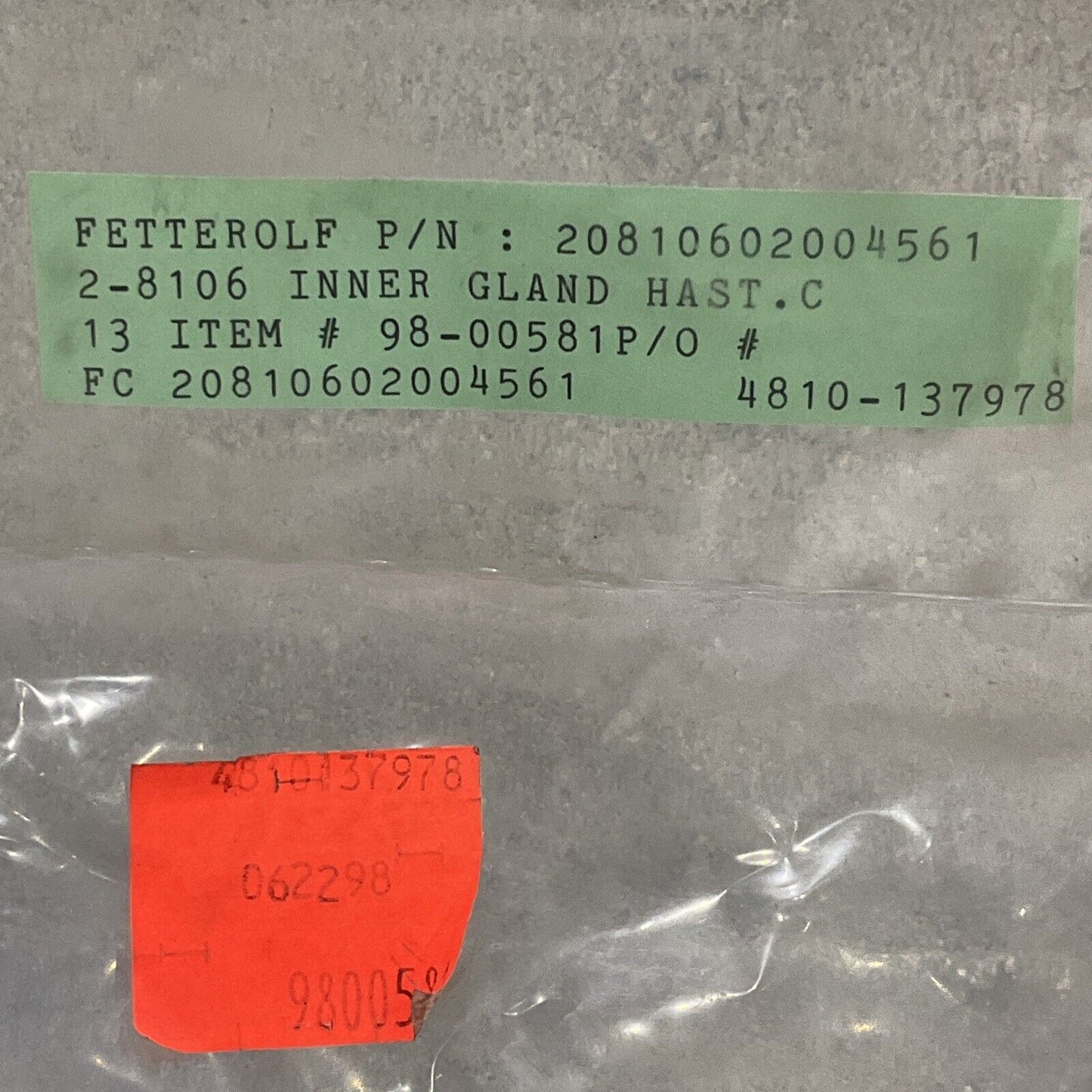 FETTEROLF 20810602004561 20810602004161 20910602006201 PARTS LOT OF 3 373