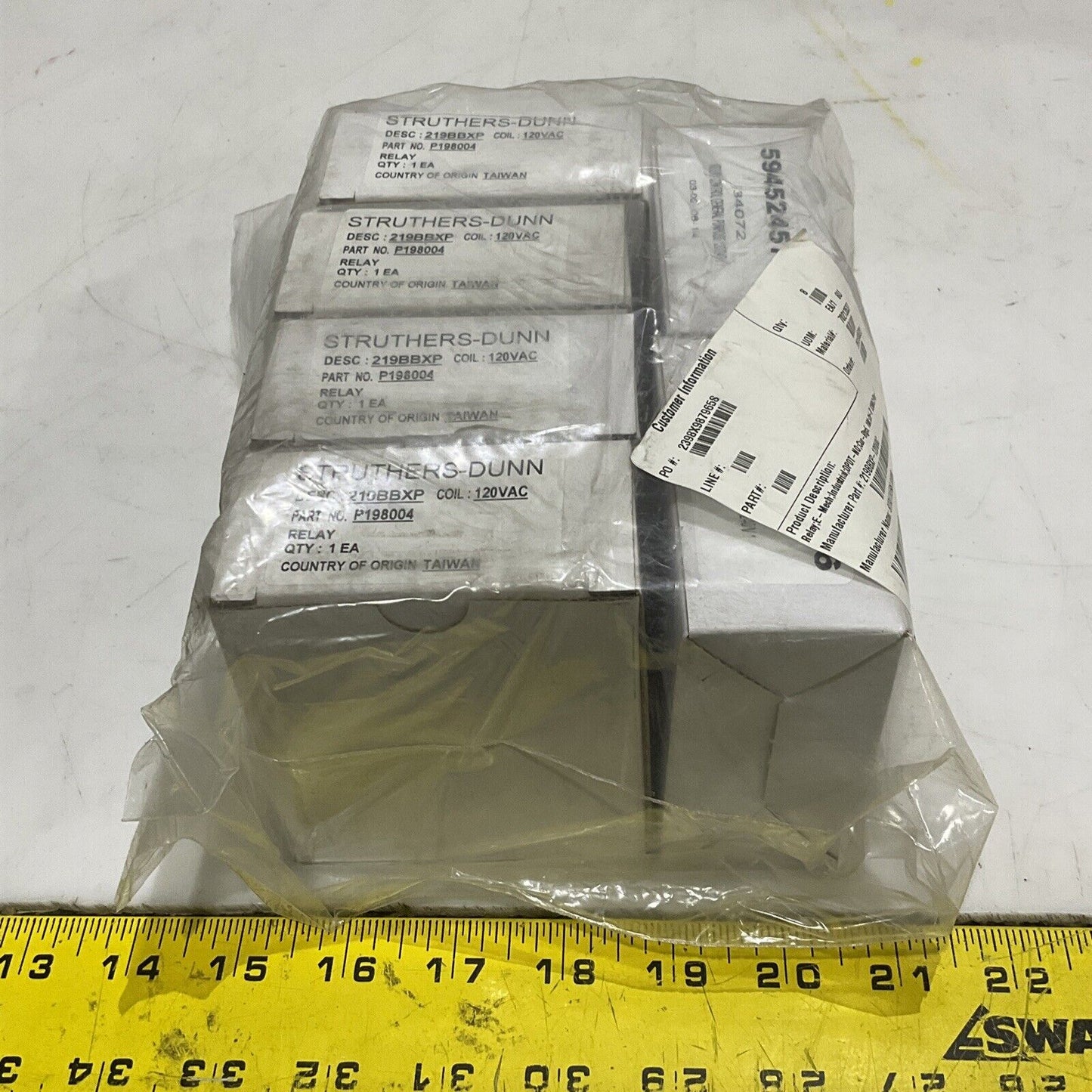 STRUTHERS-DUNN 219BBXP P198004 RELAY 50/60HZ 10A 120VAC LOT OF 4 373
