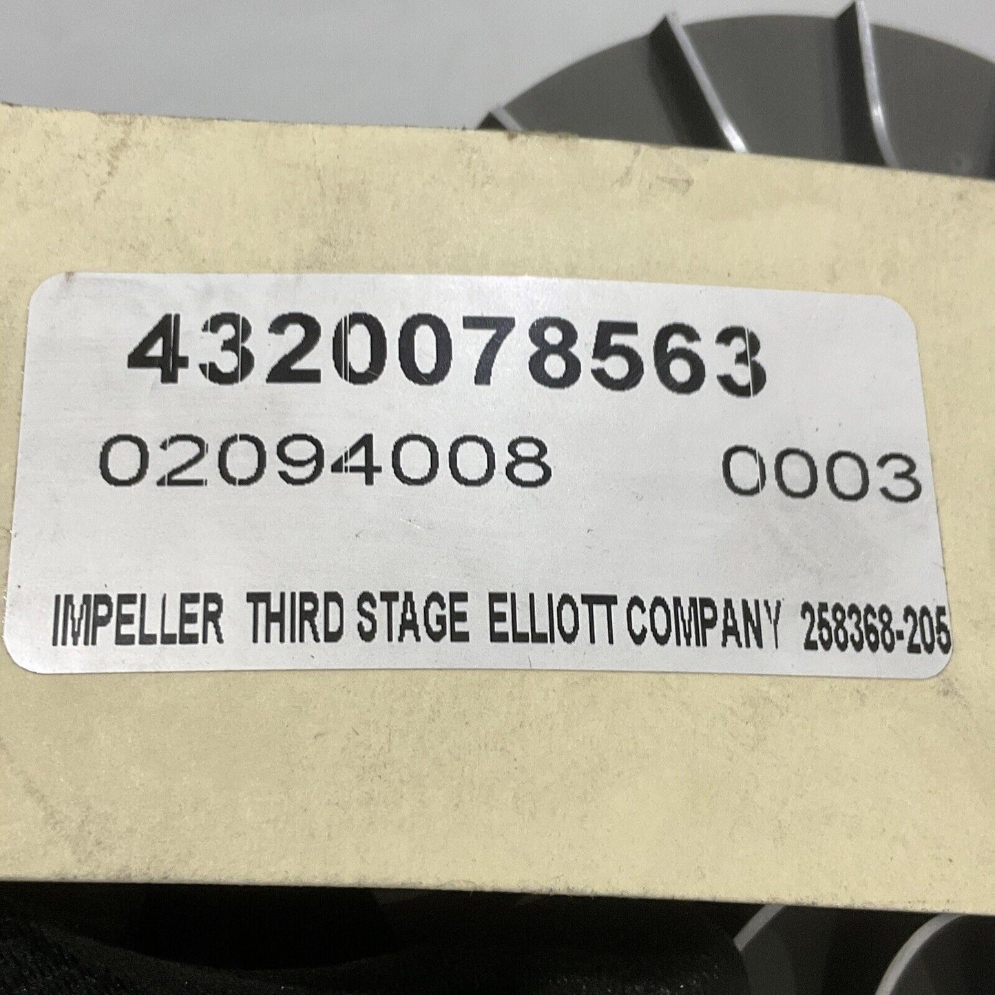 FS ELLIOTT 258368-205 3RD STAGE IMPELLER IMPFIN-3P-3RD 373