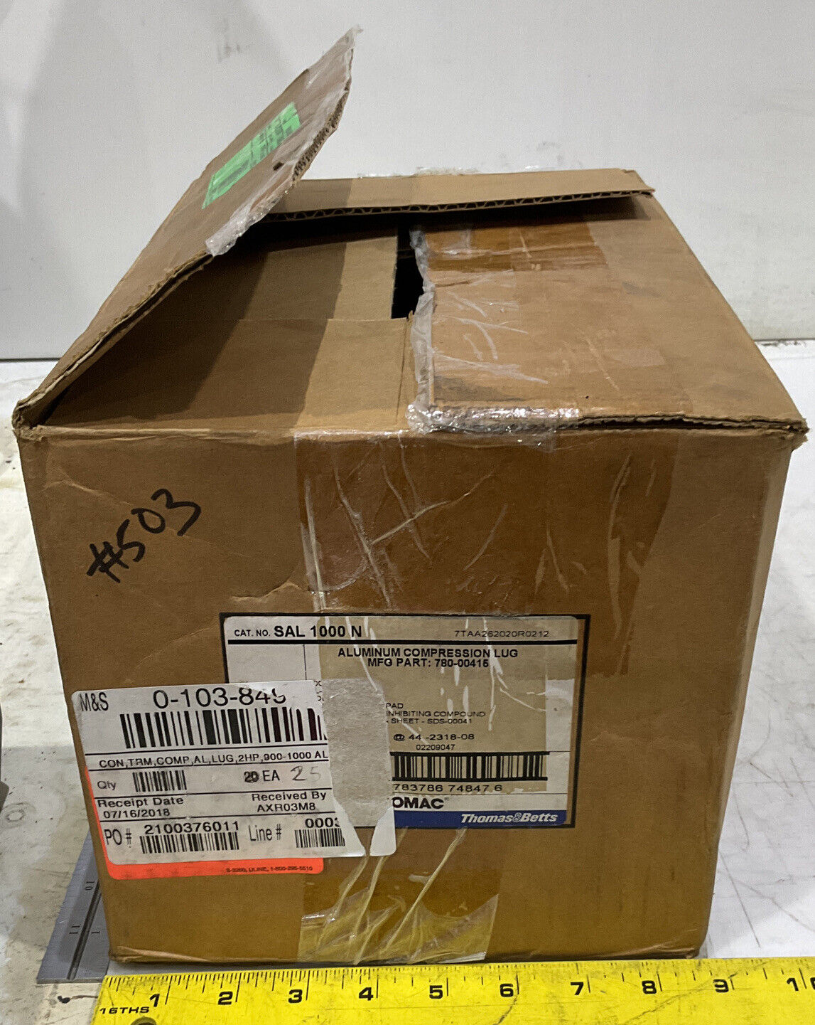 THOMAS AND BETTS 780-00415 COMPRESSION LUG LOT OF 25 969