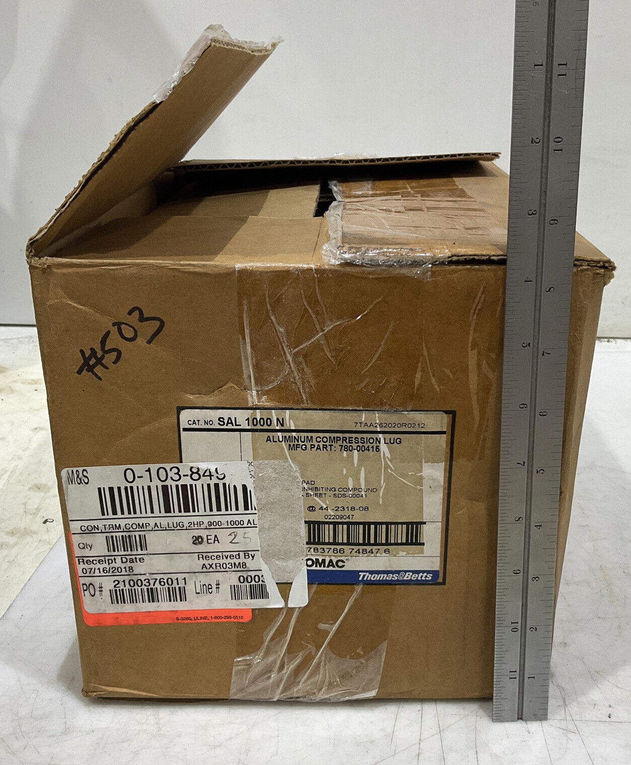 THOMAS AND BETTS 780-00415 COMPRESSION LUG LOT OF 25 969