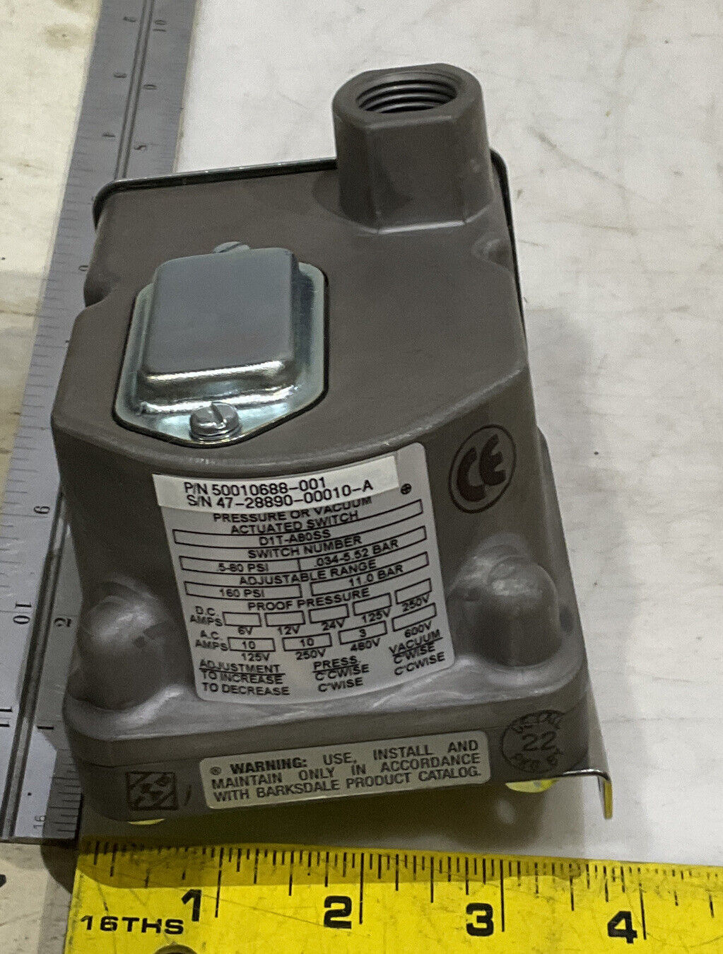 BARKSDALE 50010688-001 PRESSURE SWITCH 969