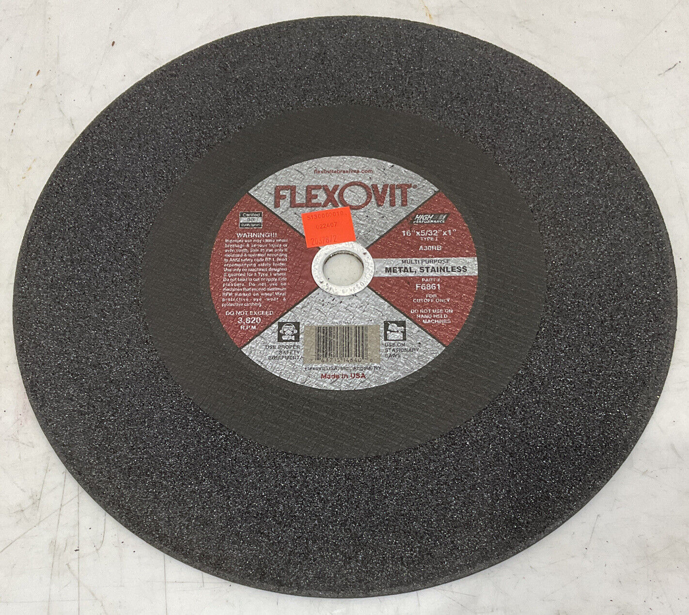 FLEXOVIT F6861 CUTOFF WHEEL LOT OF 3 881