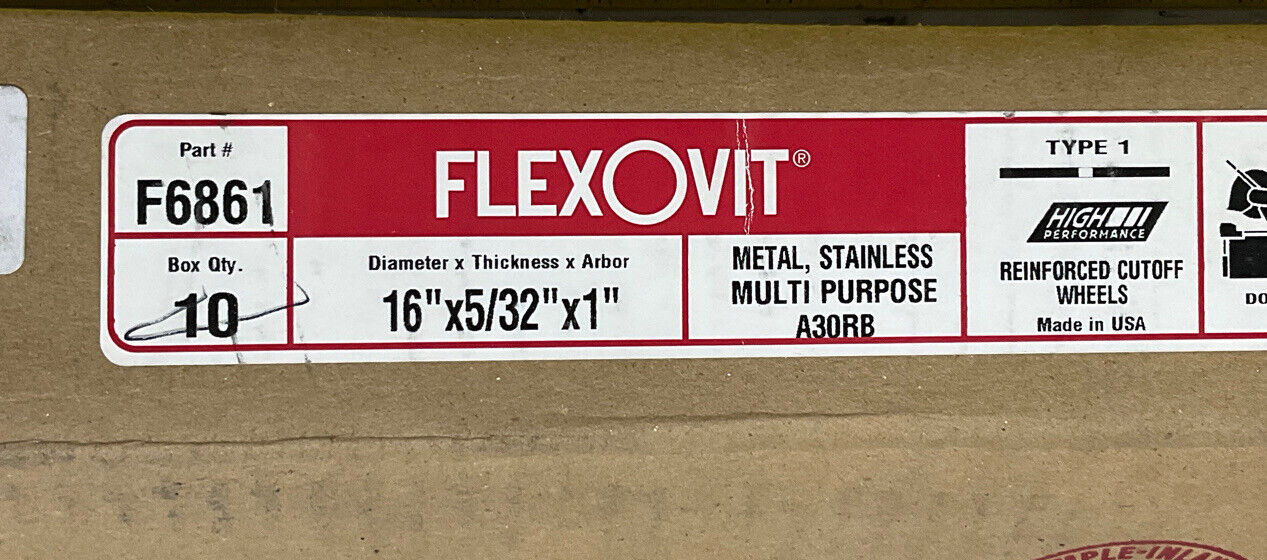FLEXOVIT F6861 CUTOFF WHEEL LOT OF 3 881