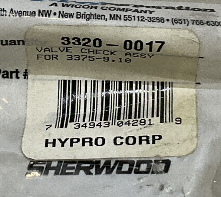 HYPRO 3320-0017 VALVE CHECK ASSEMBLY 881
