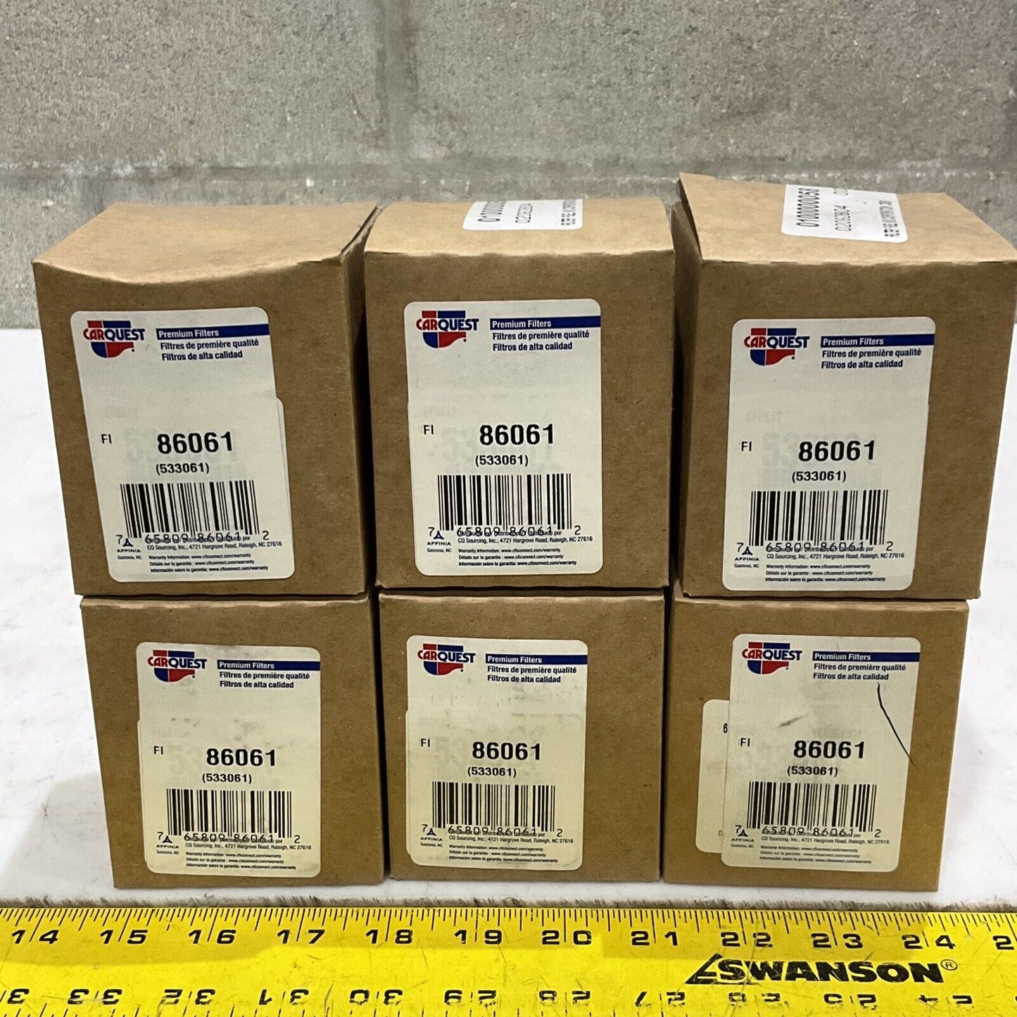 CARQUEST 86061 P533061 FUEL FILTER ELEMENT LOT OF 6 373