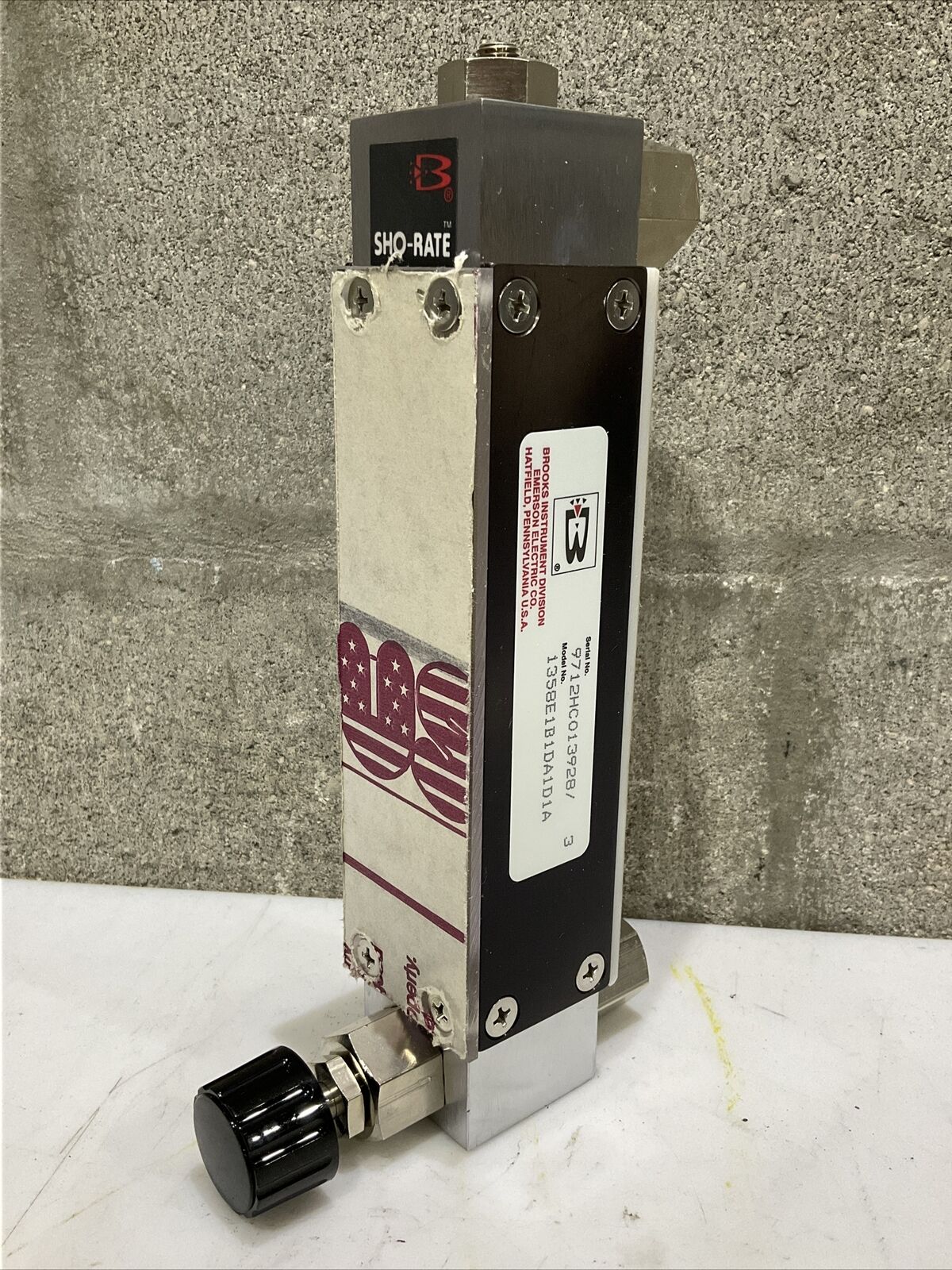 BROOKS 1358E1B1DA1D1A SHO-RATE FLOWMETER 200 PSIG 250 F 373