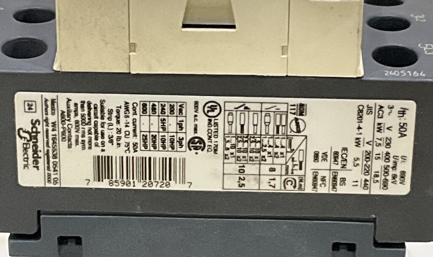 SQUARE D 3DY52 CONTACTOR LC1D32 881